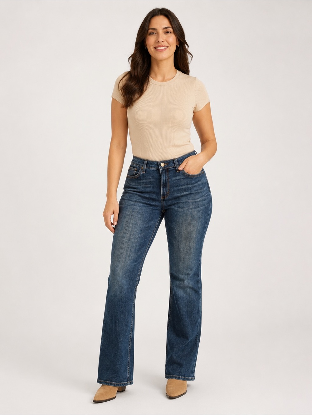 Lee Regular Fit Bootcut Jeans Women’s 12 Short | Mid Rise Stretch Denim Jeans